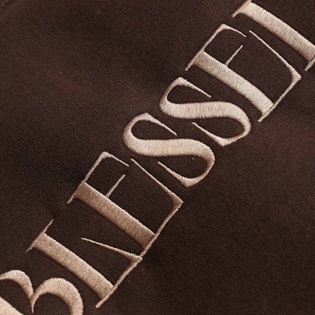 BLESSED Embroidered Fleece Heavyweight Sweatshirt