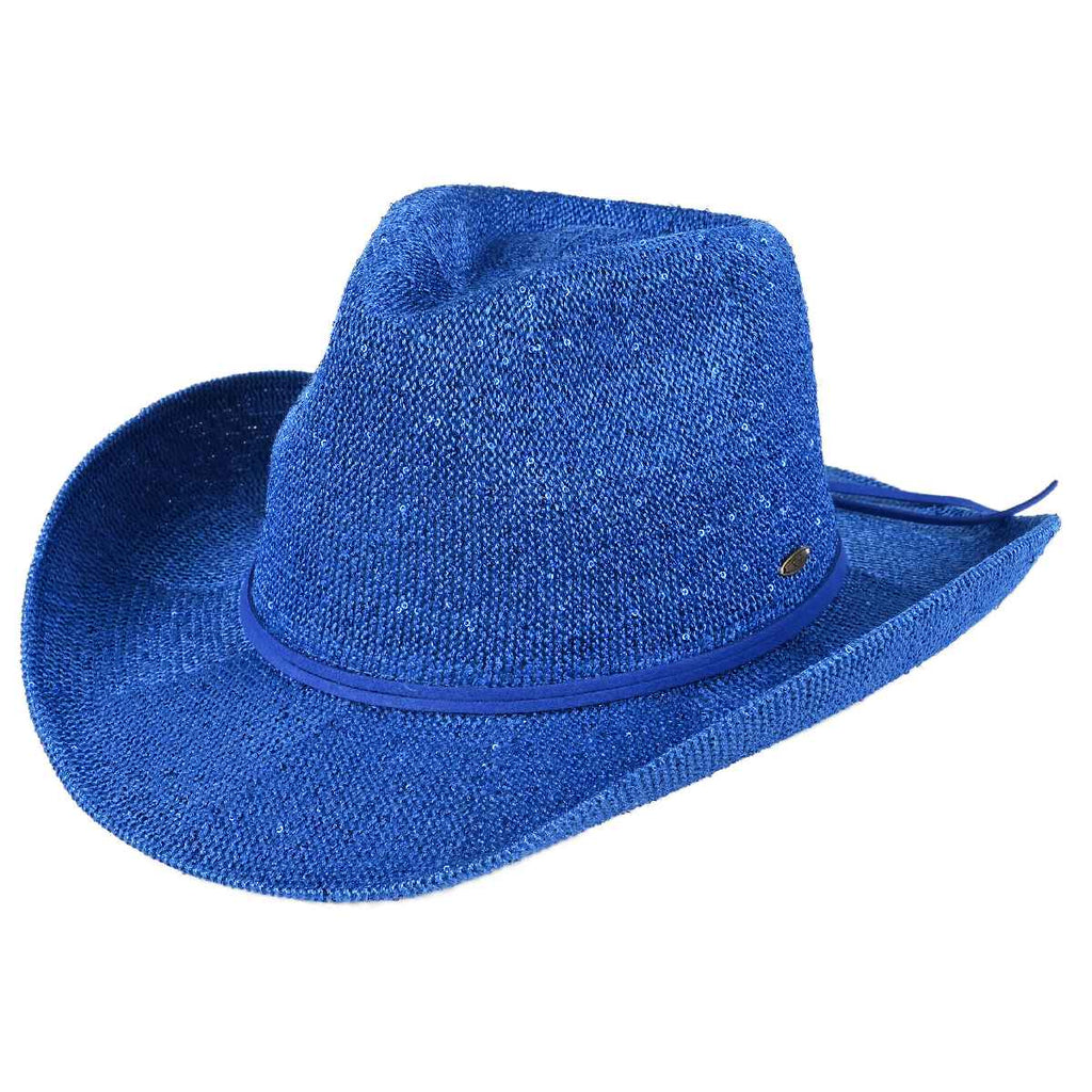 Sequin detailing Cowboy hat with suede trim