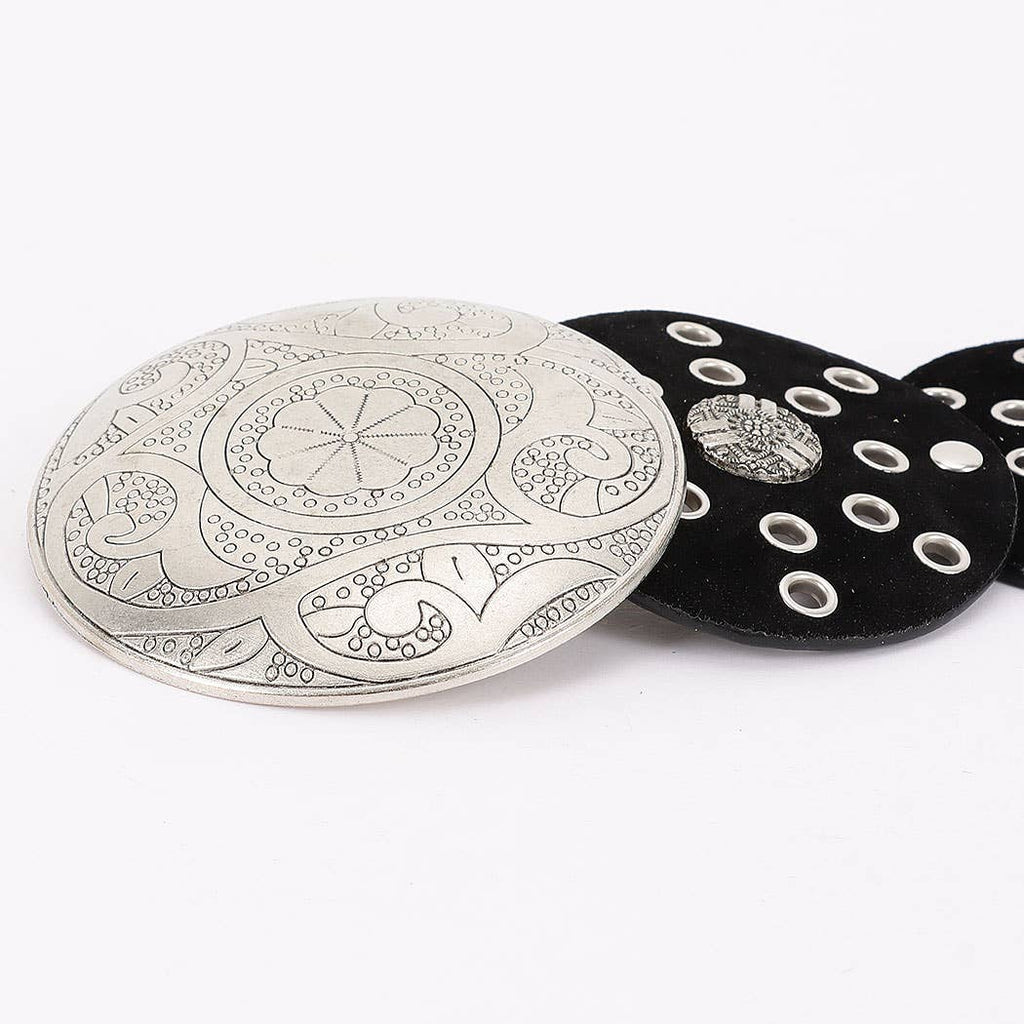 Faux Leather Disc Belt