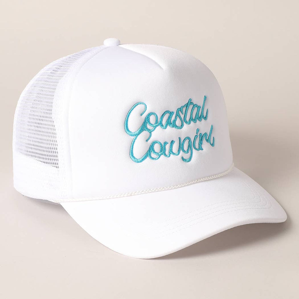 Coastal Cowgirl Embroidered Mesh Back Baseball Cap