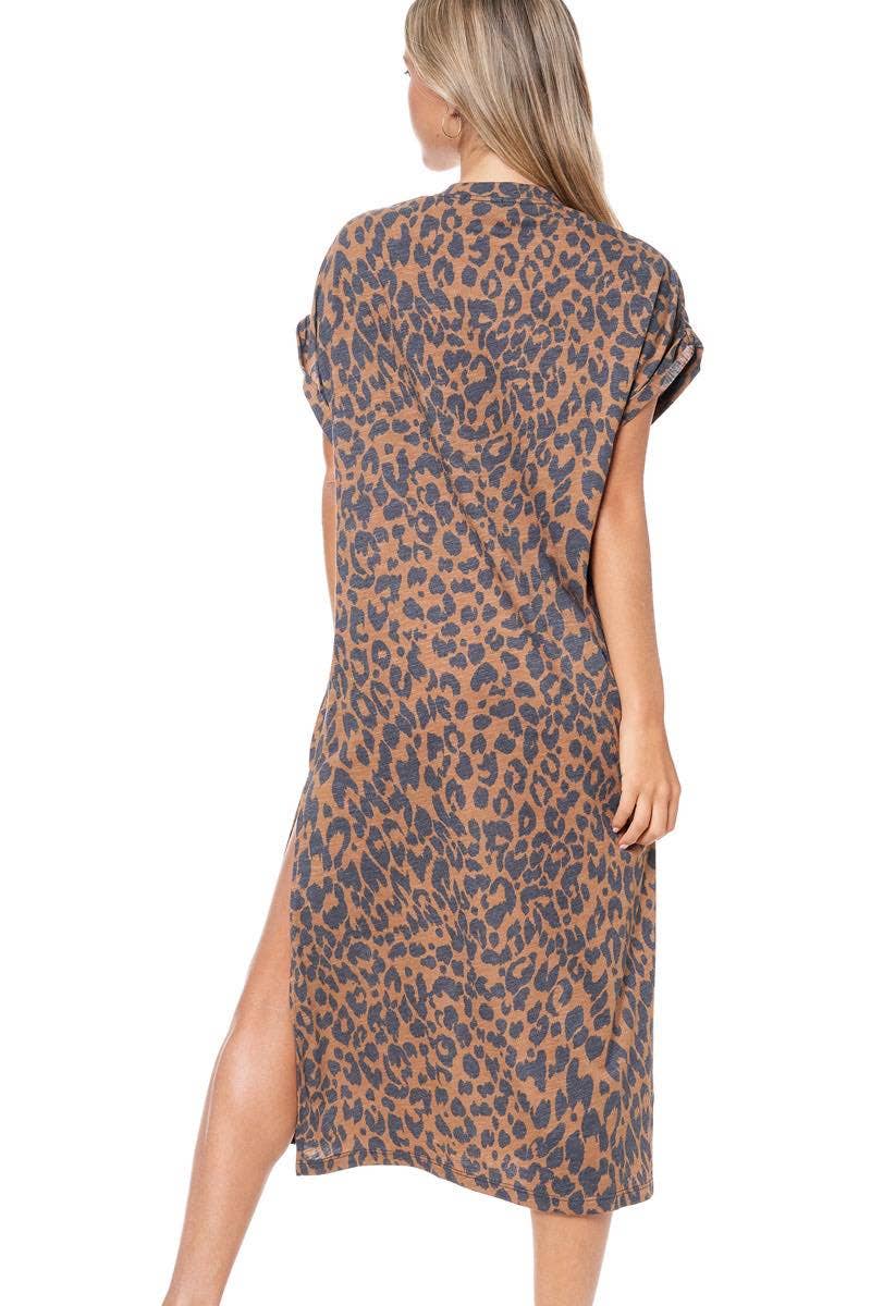Zutter Turquoise Aztec Thunderbird Leopard Maxi Dress