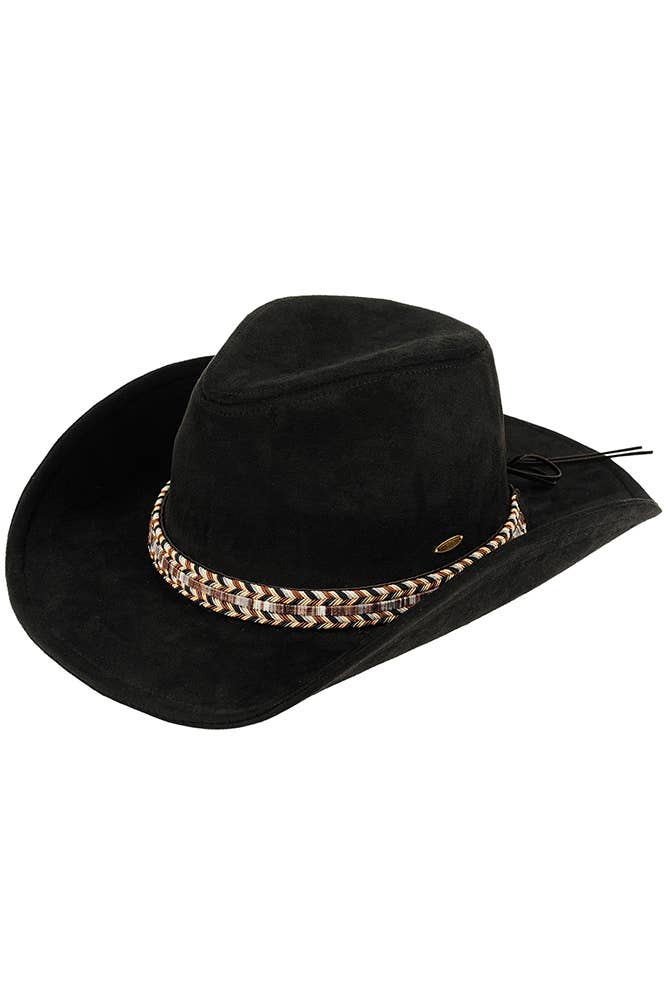 C.C Multi Thread Trim Suede Cowboy Hat