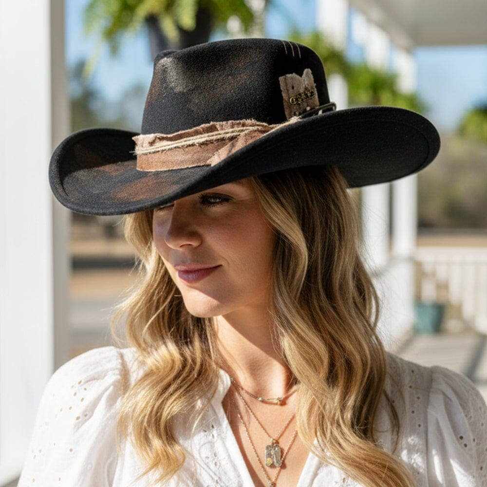 MH0259 Macy Vintage Shapeable Cowboy/Fedora Hat