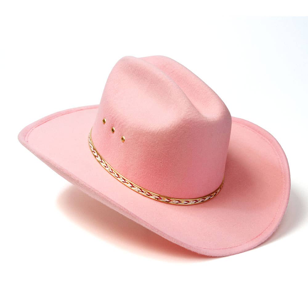 Pink Felt Finish Western Cattleman Hat