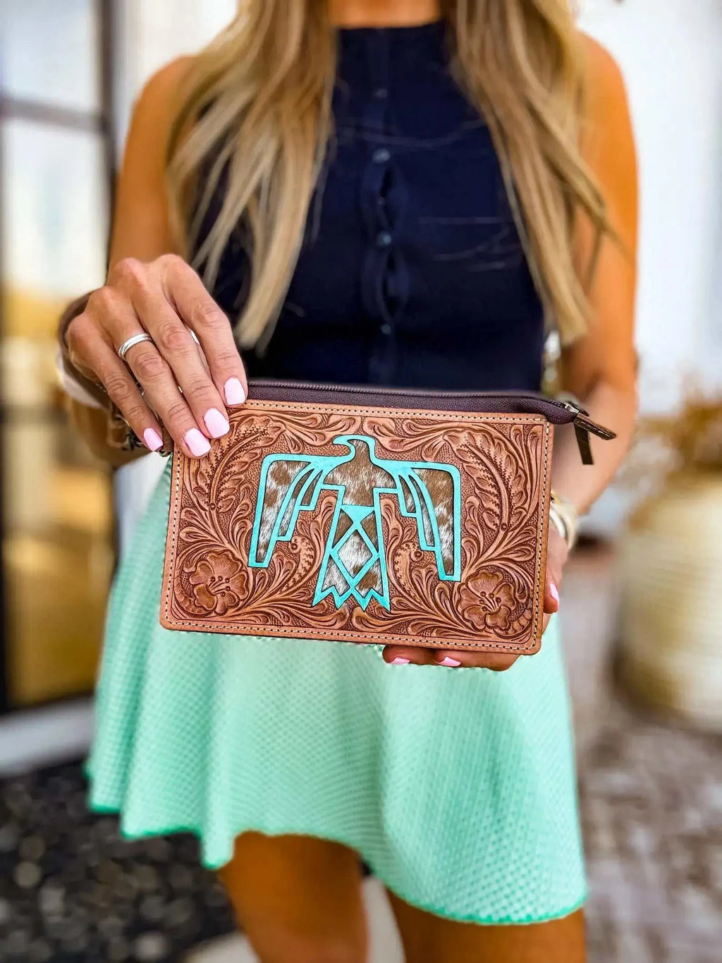 SADIE THUNDERBIRD WRISTLET | Western Hand Tooled Leather