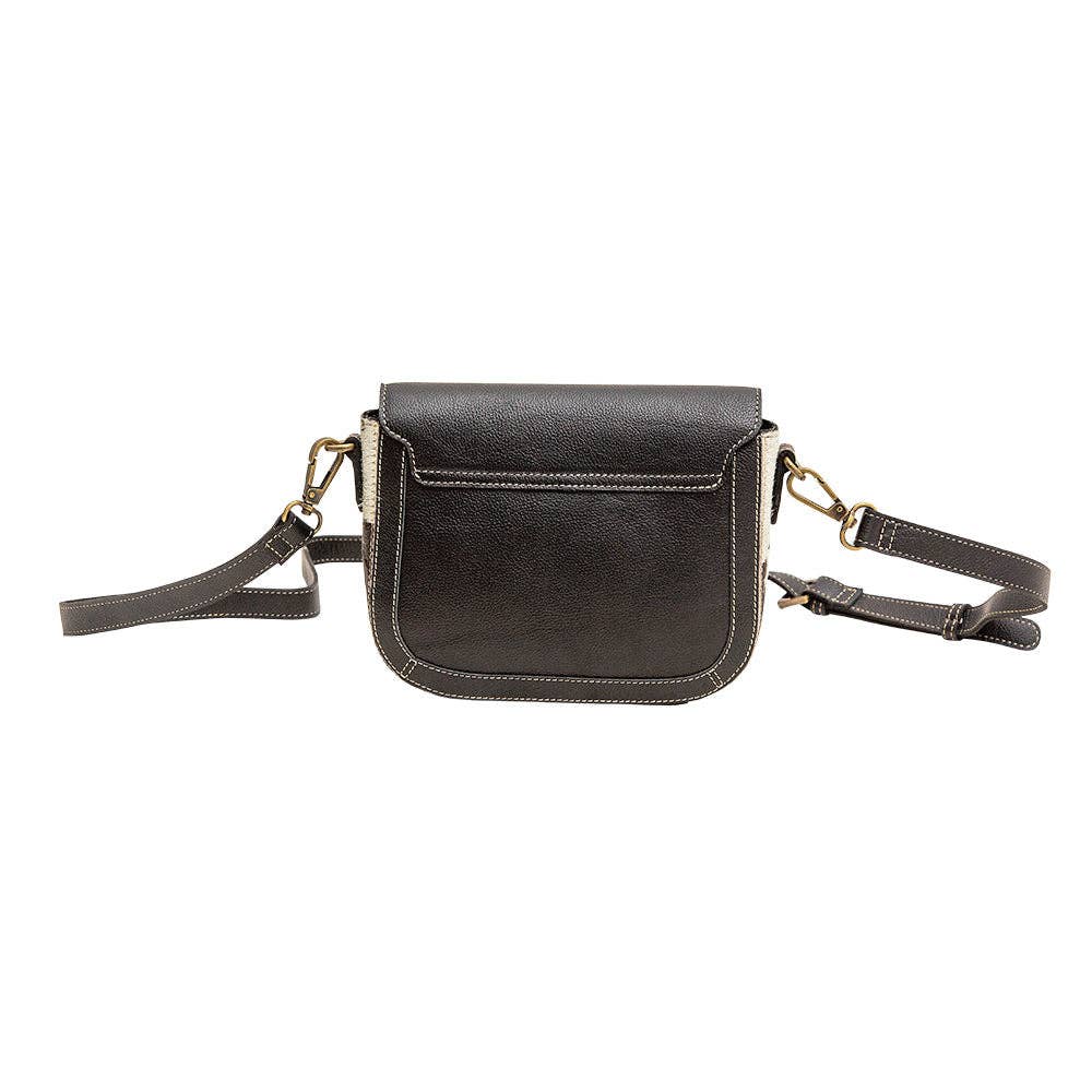 Myra Hand-Tooled Crossbody with Hairon Cowhide