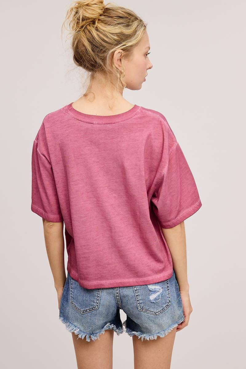 Ranch Water Por Favor Graphic S/S Lunar Dye Faux Crop