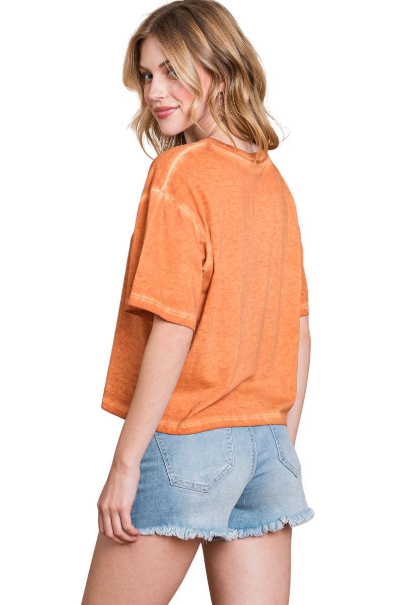 Ranch Water Por Favor Graphic S/S Lunar Dye Faux Crop
