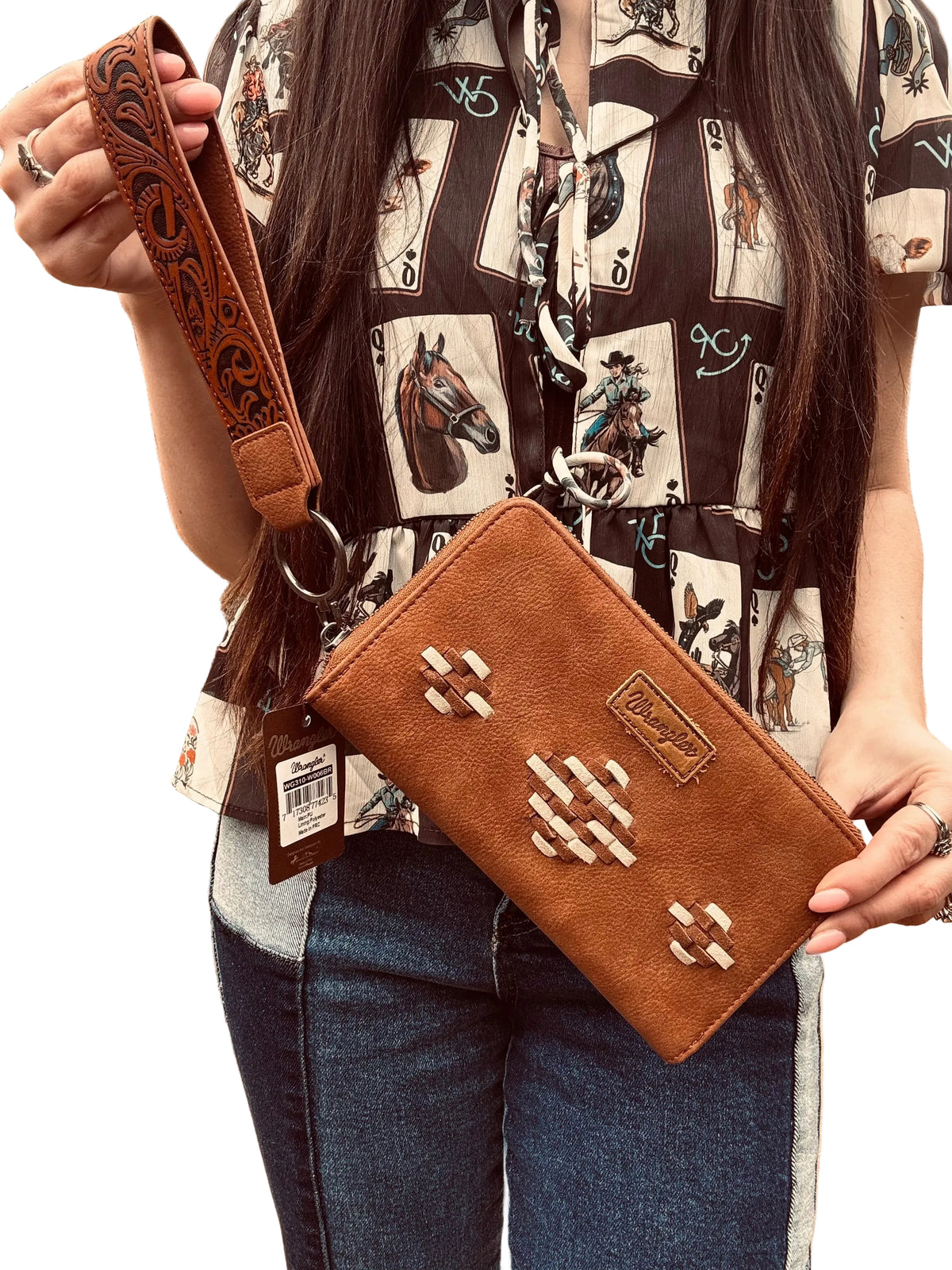Wrangler Aztec Woven Zip Around Wallet with Wristlet