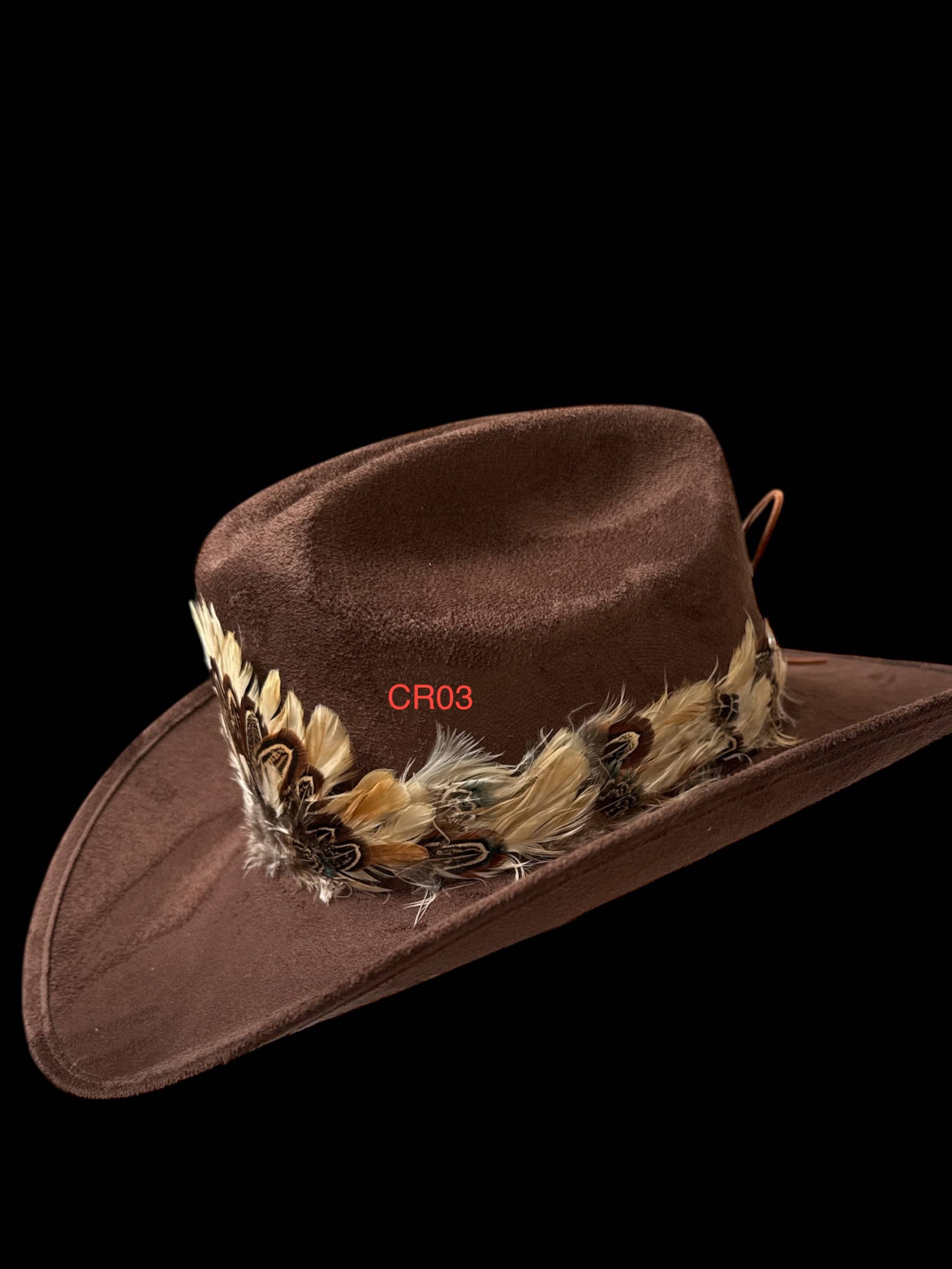 Feather Hat Band Middle Crown with strap tie