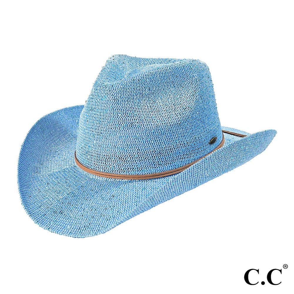 Sequin detailing Cowboy hat with suede trim