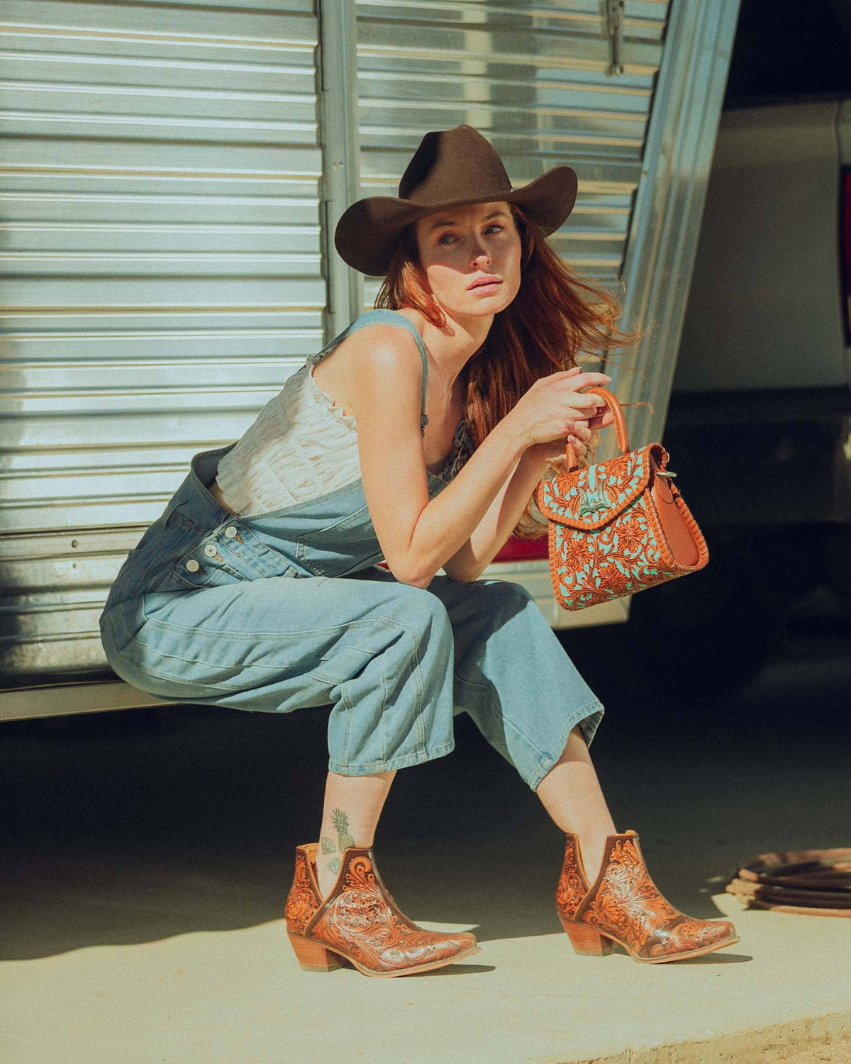 Myra Loyal West Leon Mini Handle Purse - Whiskey & Water