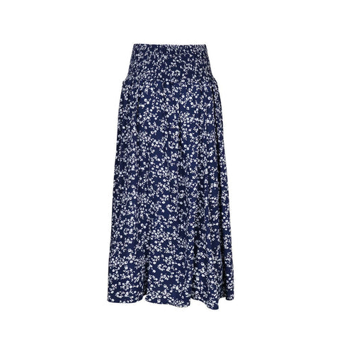 Boho Ditsy Floral Print Maxi Skirt