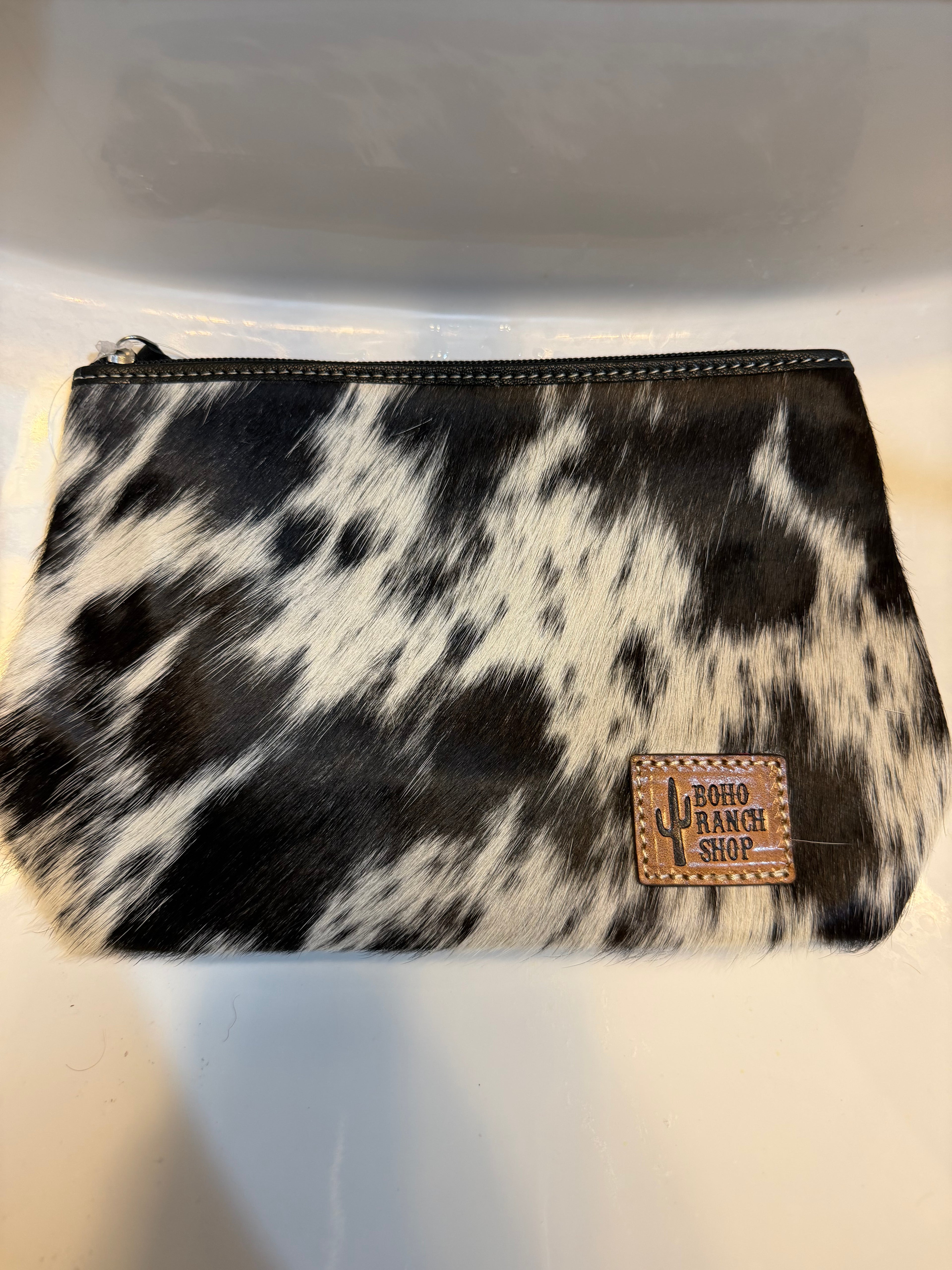 Western Cowhide Makeup Bag Travel