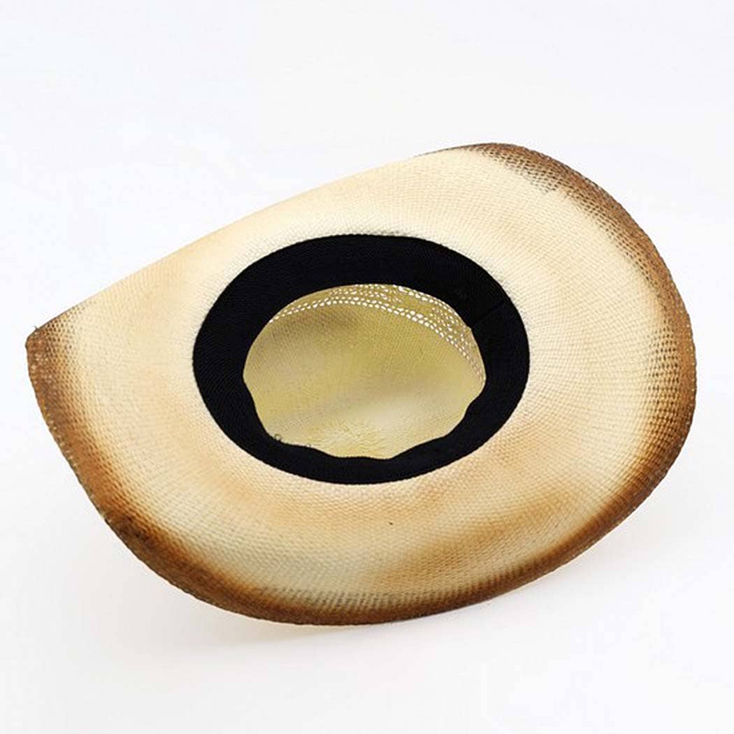 Distressed Two-Tone Cowboy Hat with Leopard-Print Star Band