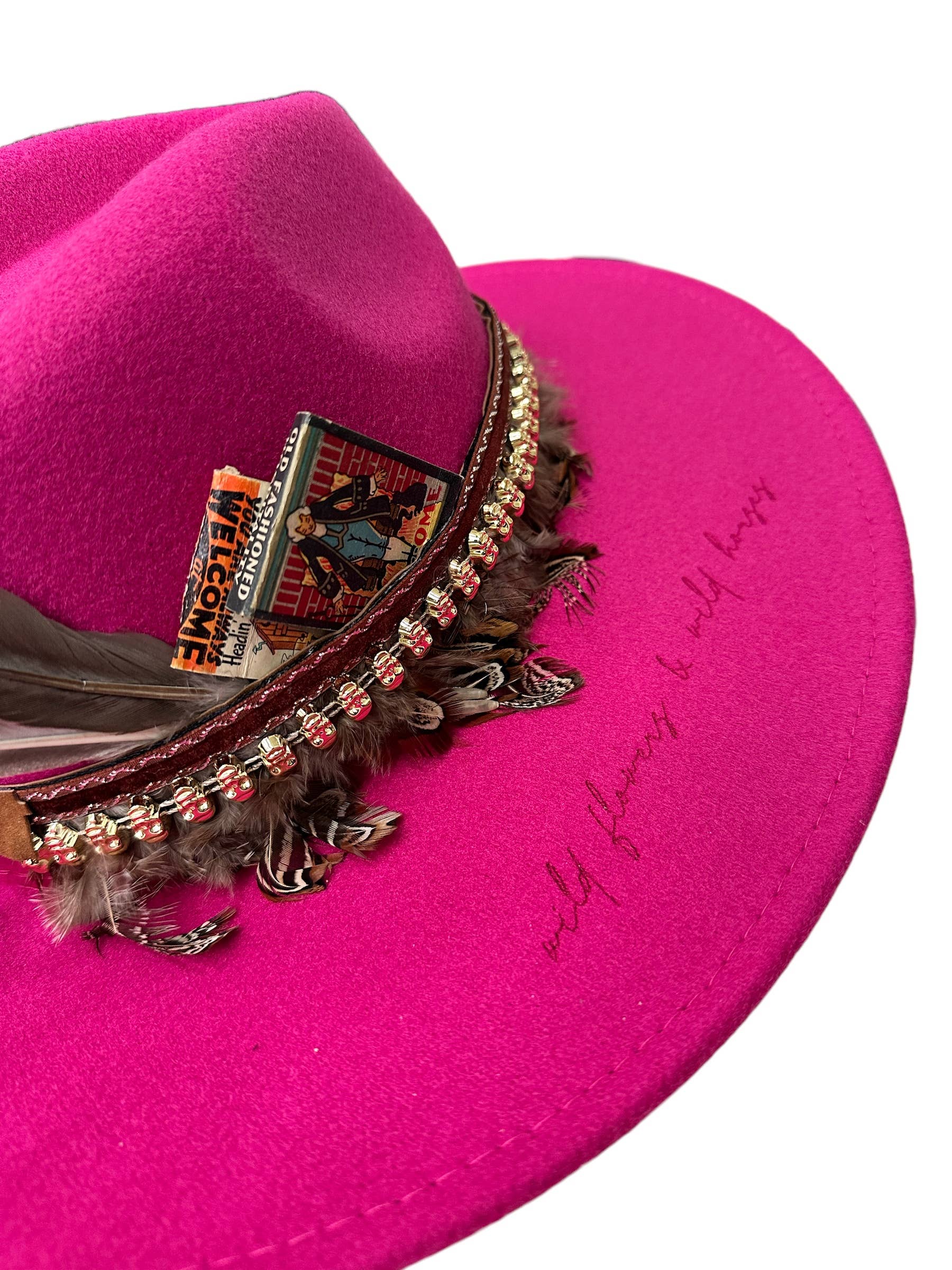 Wild Flowers Wild Horses Burned Hat Cowboy Western Hat