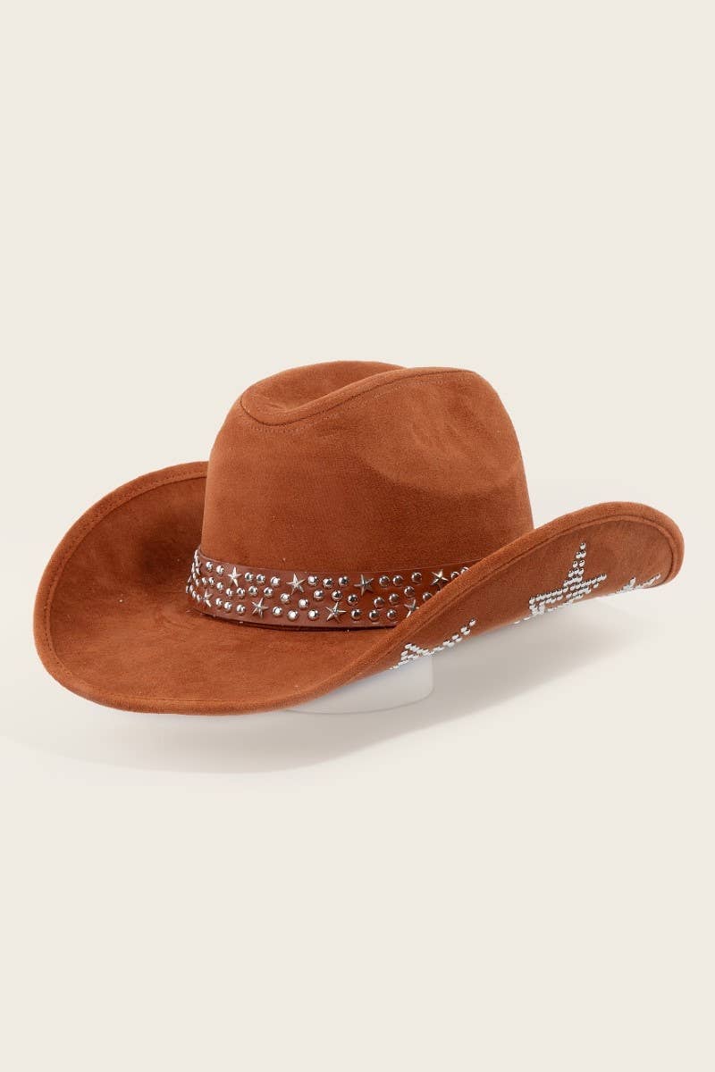 Embroidered Star Studded Western Cowboy Hat