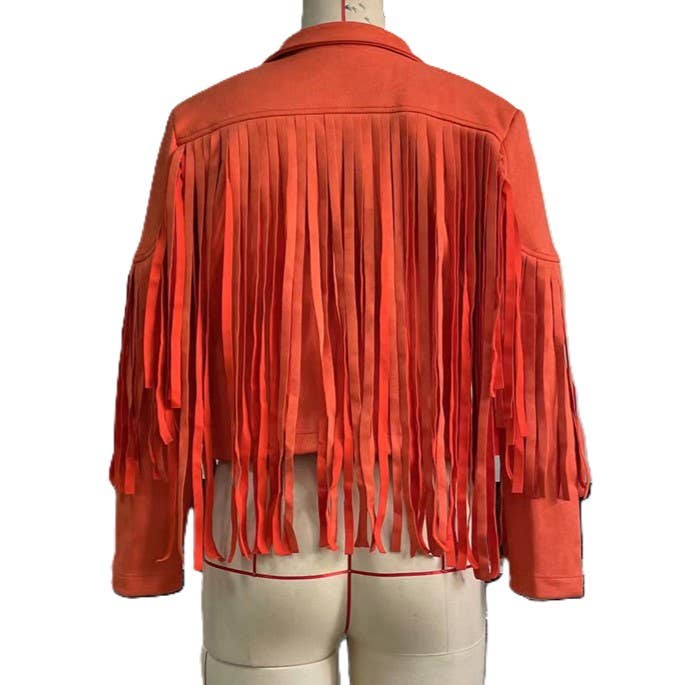 Crop Western Cowgirl Faux Suede Tassel Jacket