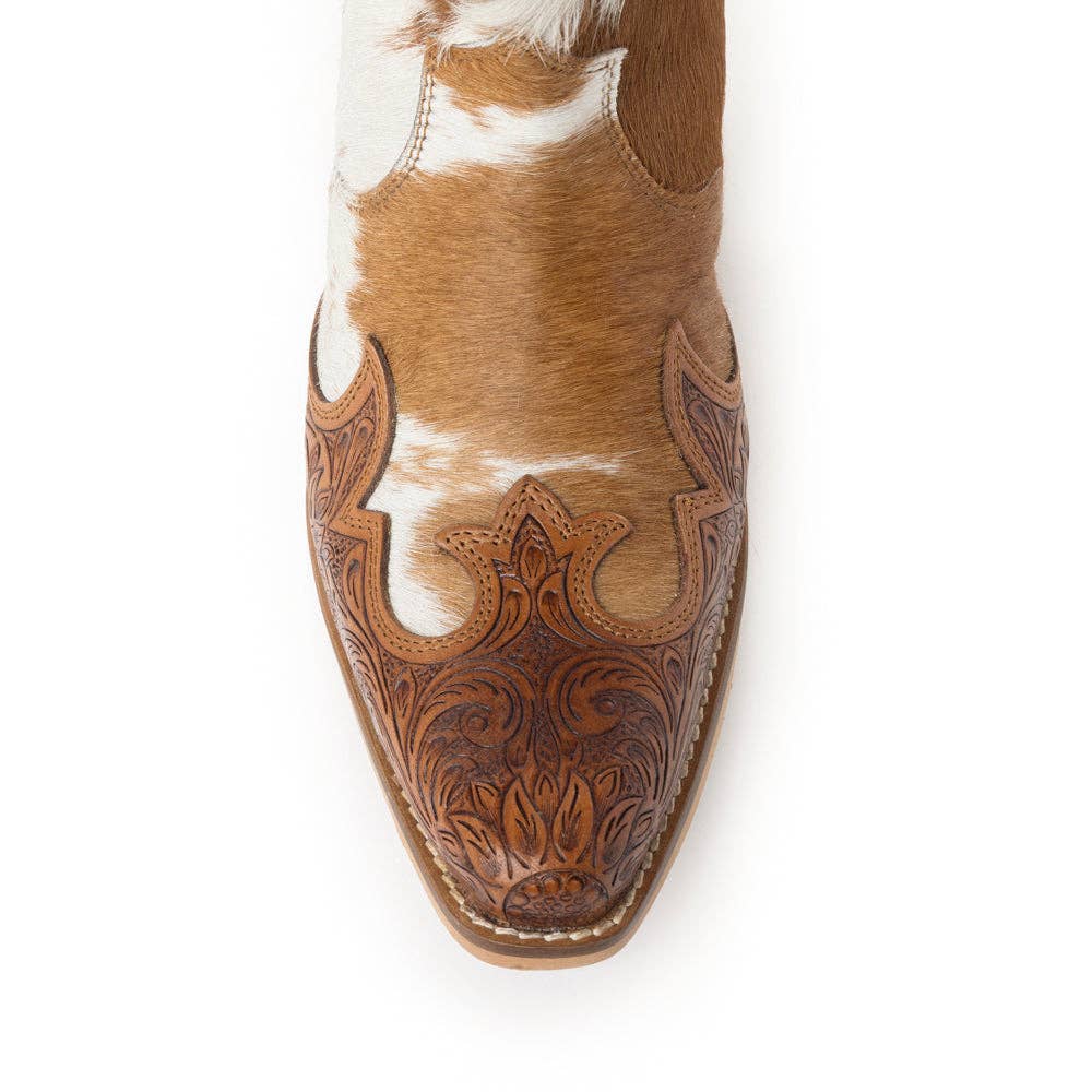 Myra Georgia Trail Hair-on Hide & Hand-tooled Leather Boots