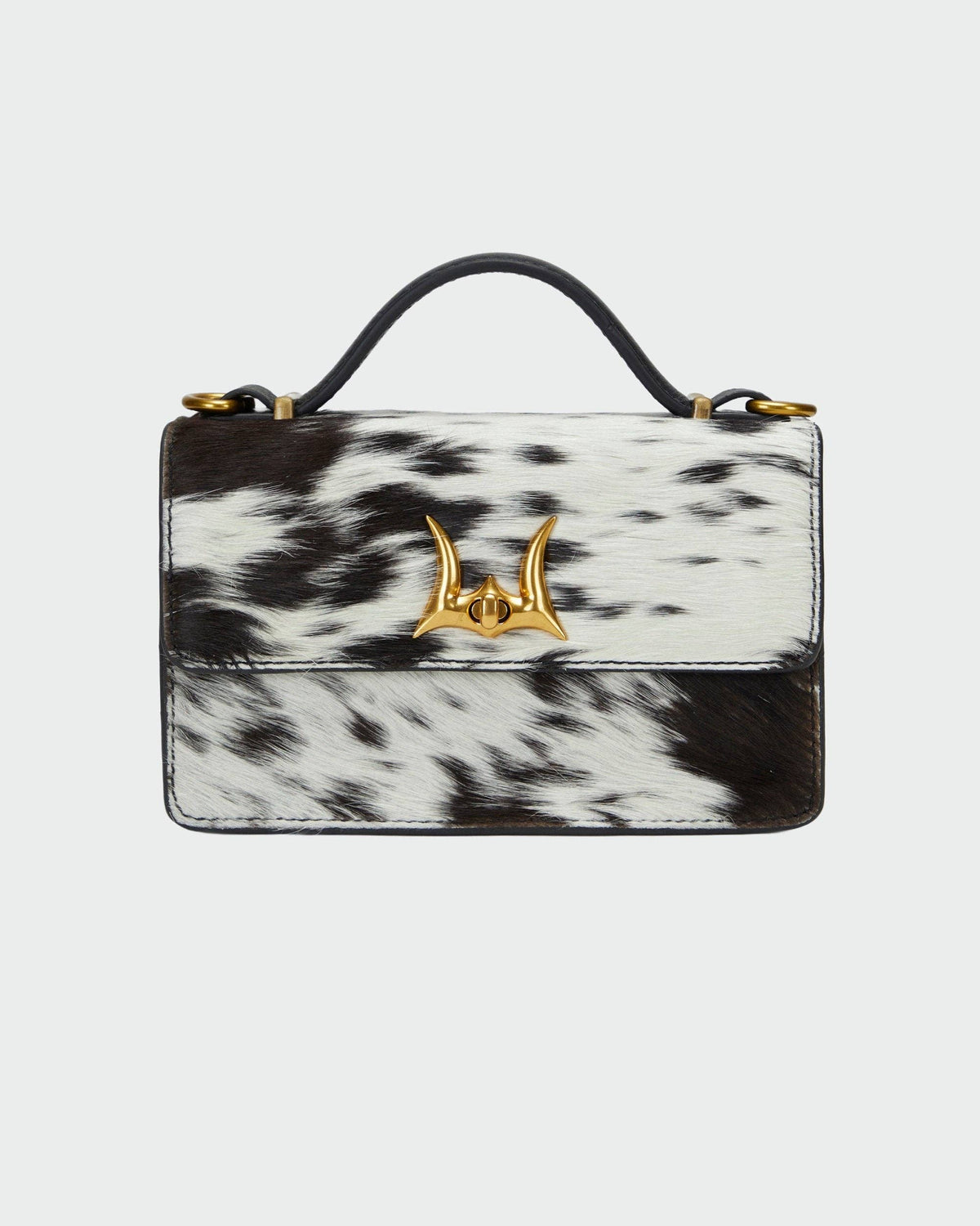 Myra Bags Loyal West Valencia Leather Bag - Black & White Cowhide