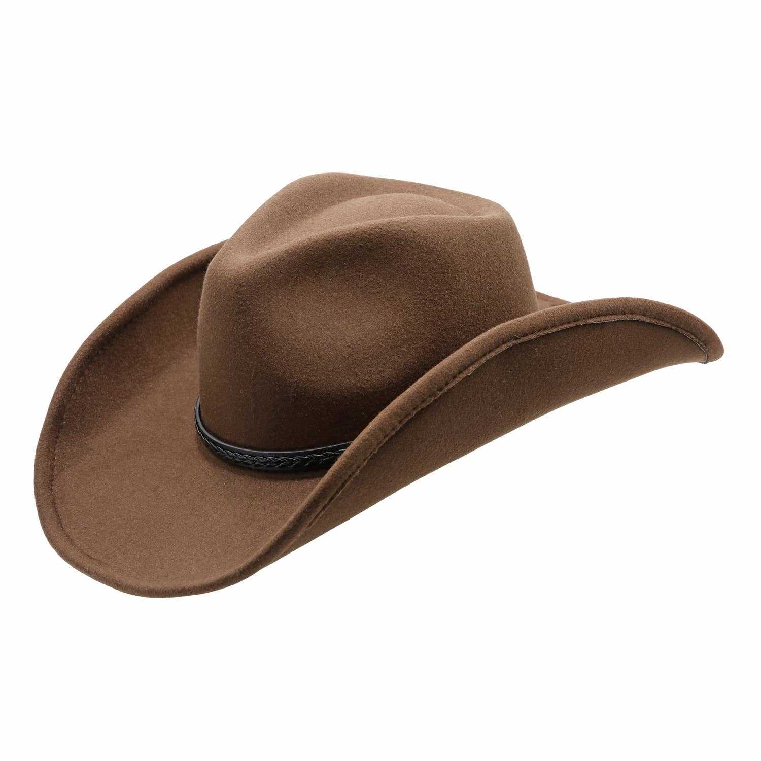 Elliott Ultra Felt Faux Leather Band Western Drifter Hat