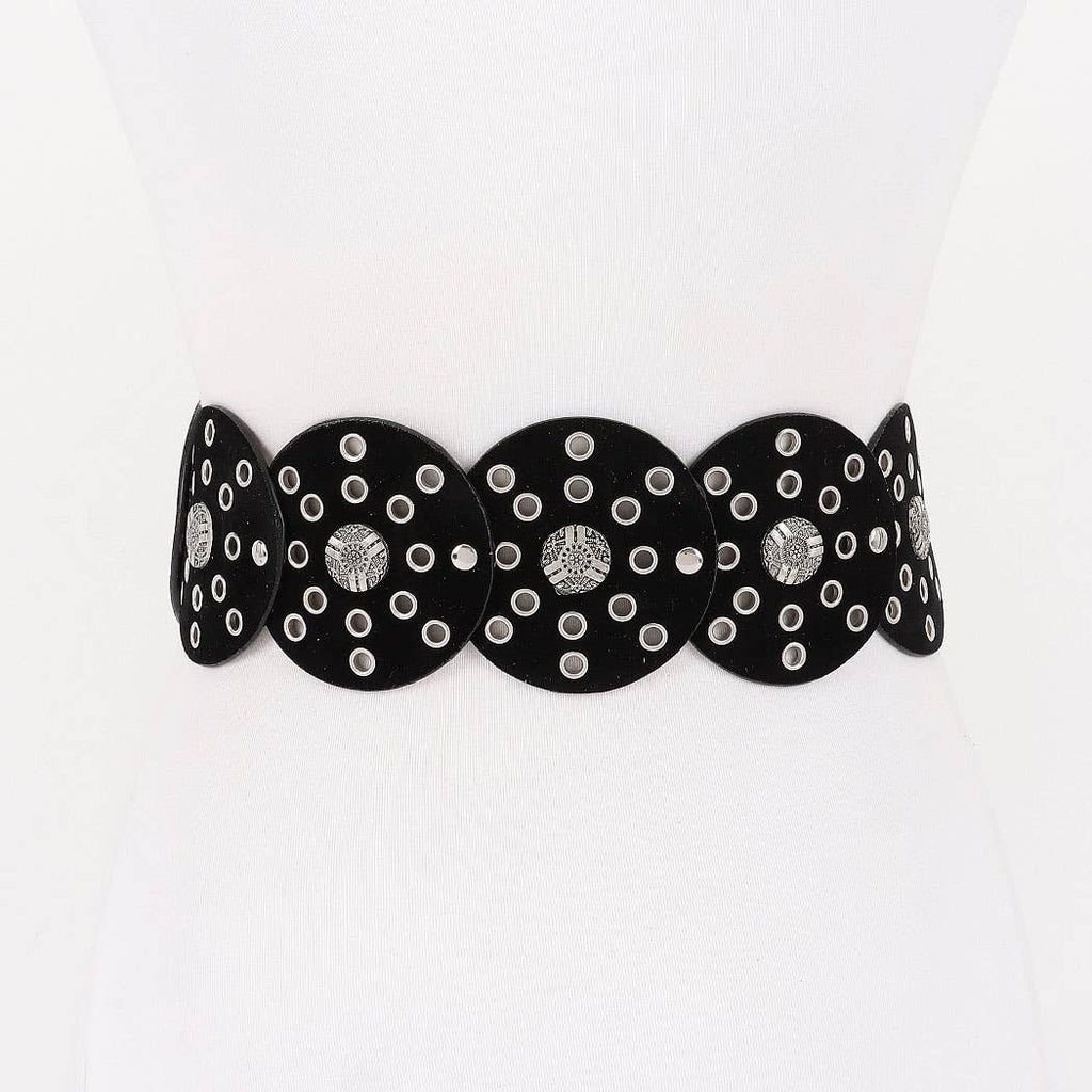 Faux Leather Disc Belt