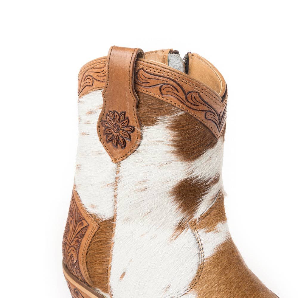 Myra Georgia Trail Hair-on Hide & Hand-tooled Leather Boots
