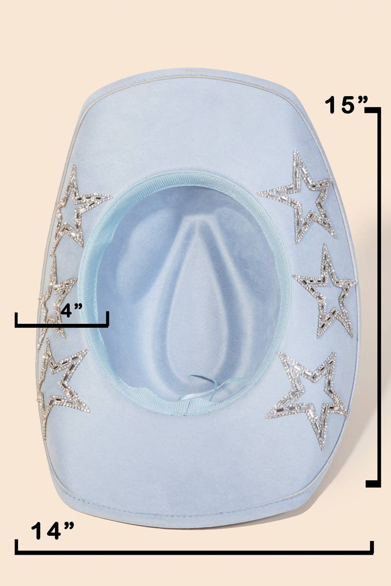 Studded Rhinestone Star Western Cowboy Hat