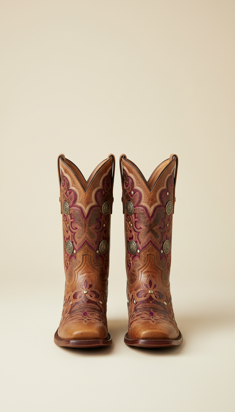 Western Boots With Metallic Accents