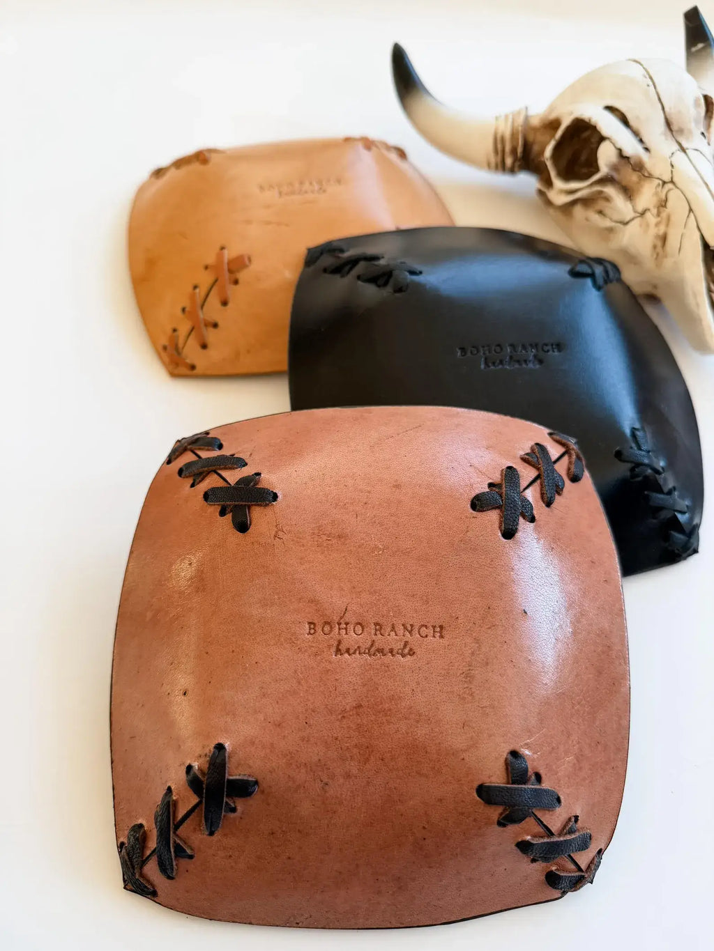 COWHIDE LEATHER TRAY - jewelry storage - Genuine Hair On