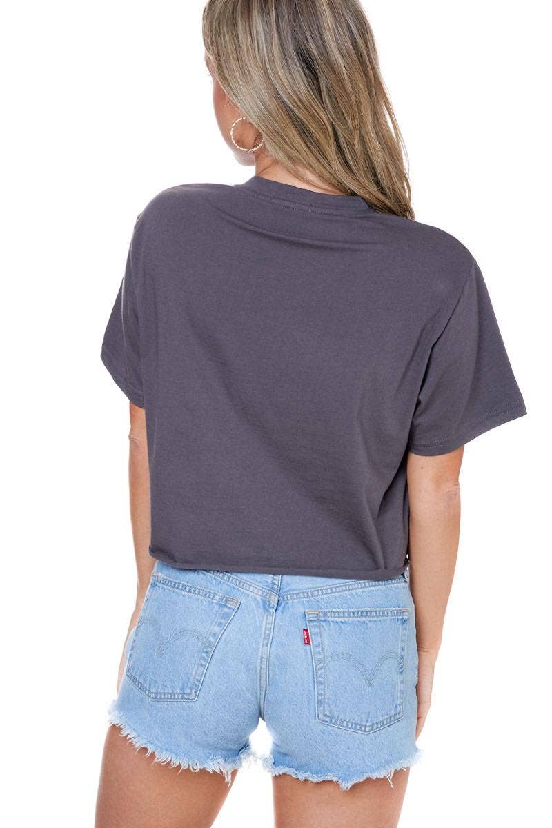 Zutter Play Somethin' Country Western Graphic Faux Crop Tee