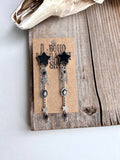 Boho Ranch Shop Western Star Stone & Chain Fringe Post Drop Earrings