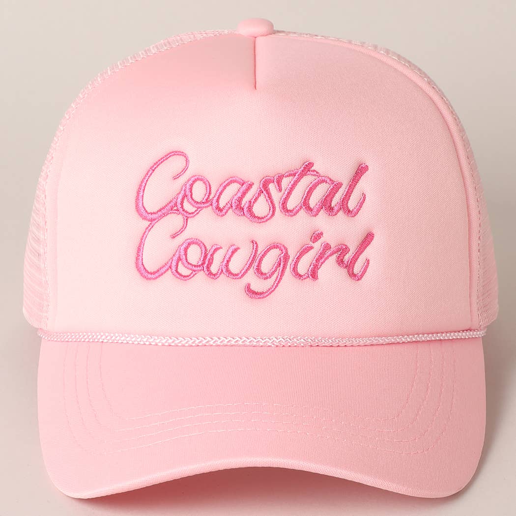 Coastal Cowgirl Embroidered Mesh Back Baseball Cap
