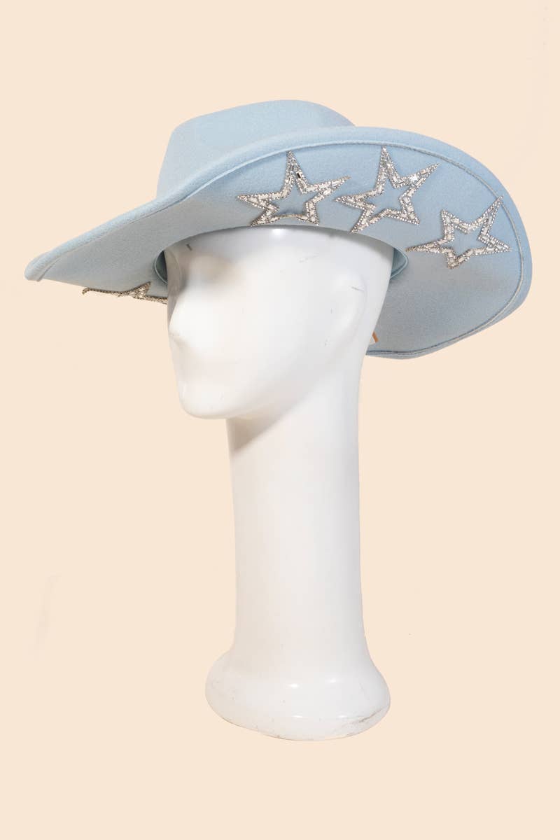 Studded Rhinestone Star Western Cowboy Hat