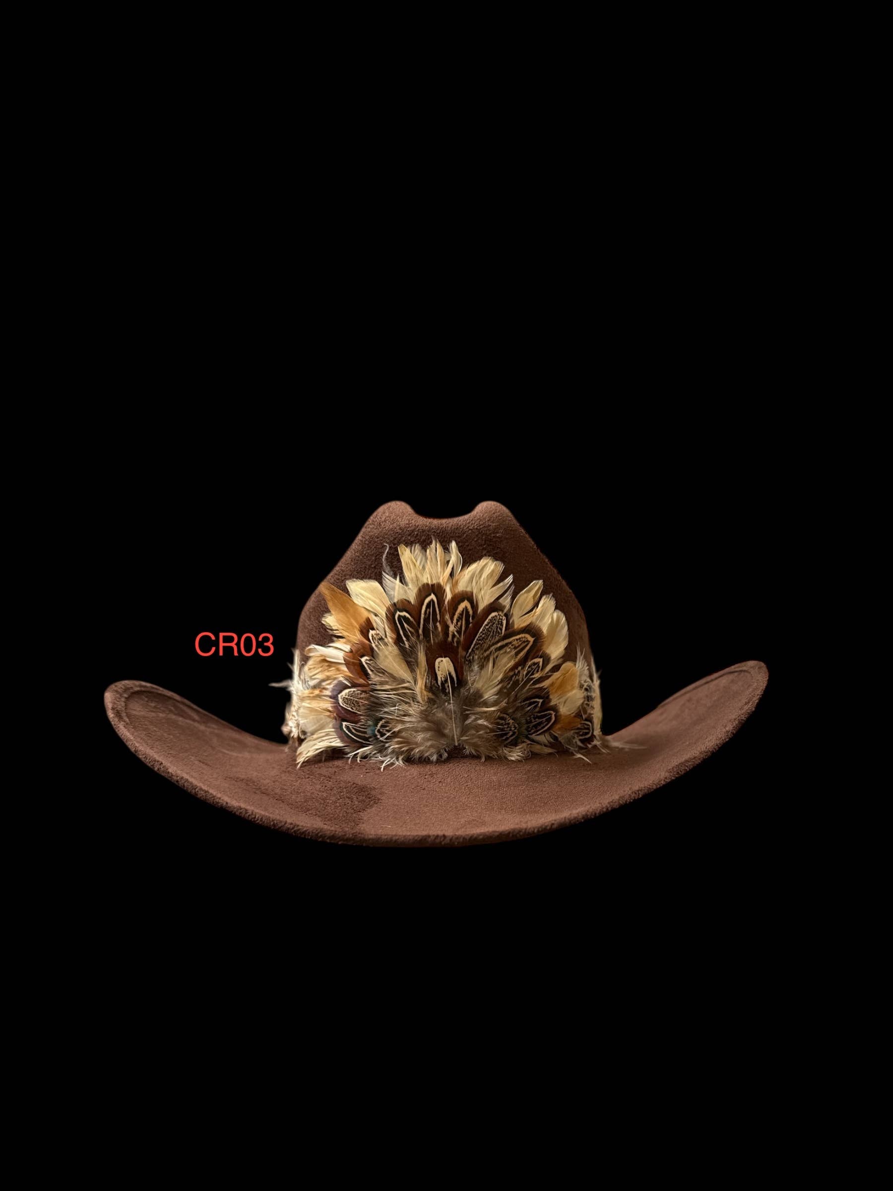 Feather Hat Band Middle Crown with strap tie