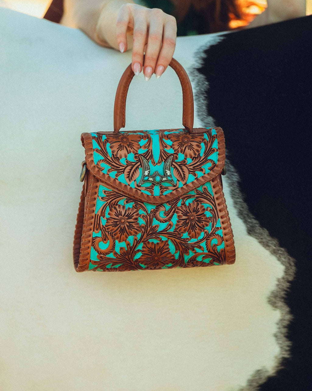 Myra Loyal West Leon Mini Handle Purse - Whiskey & Water