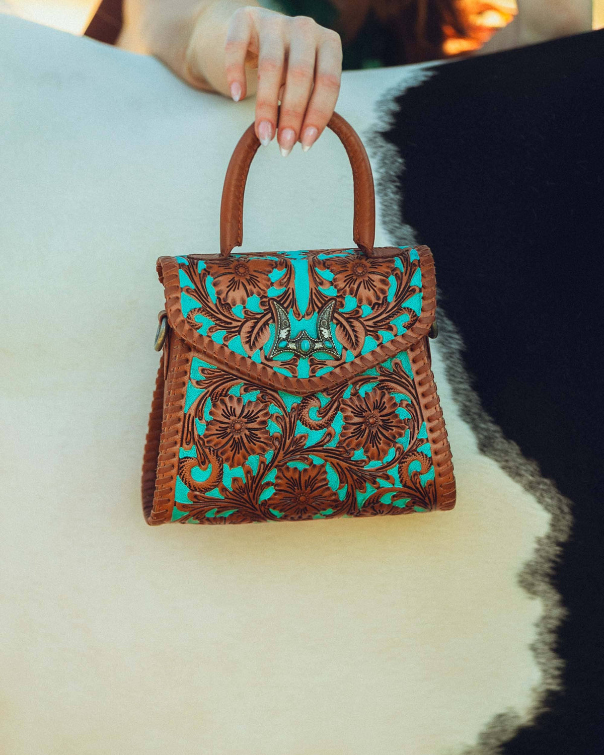 Myra Loyal West Leon Mini Handle Purse - Whiskey & Water