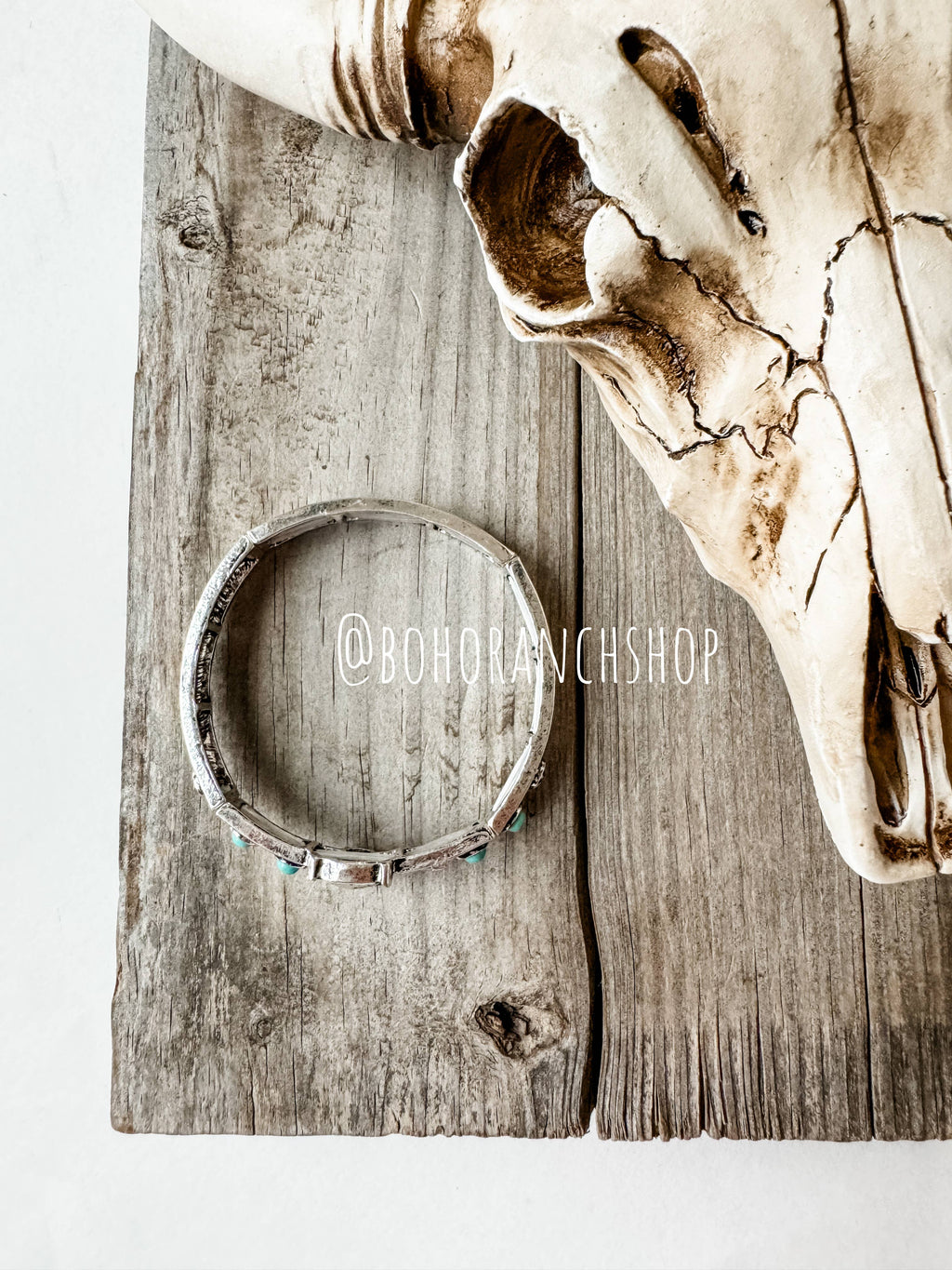 Western Boho Turquoise Stone Stackable Stretch Bracelet