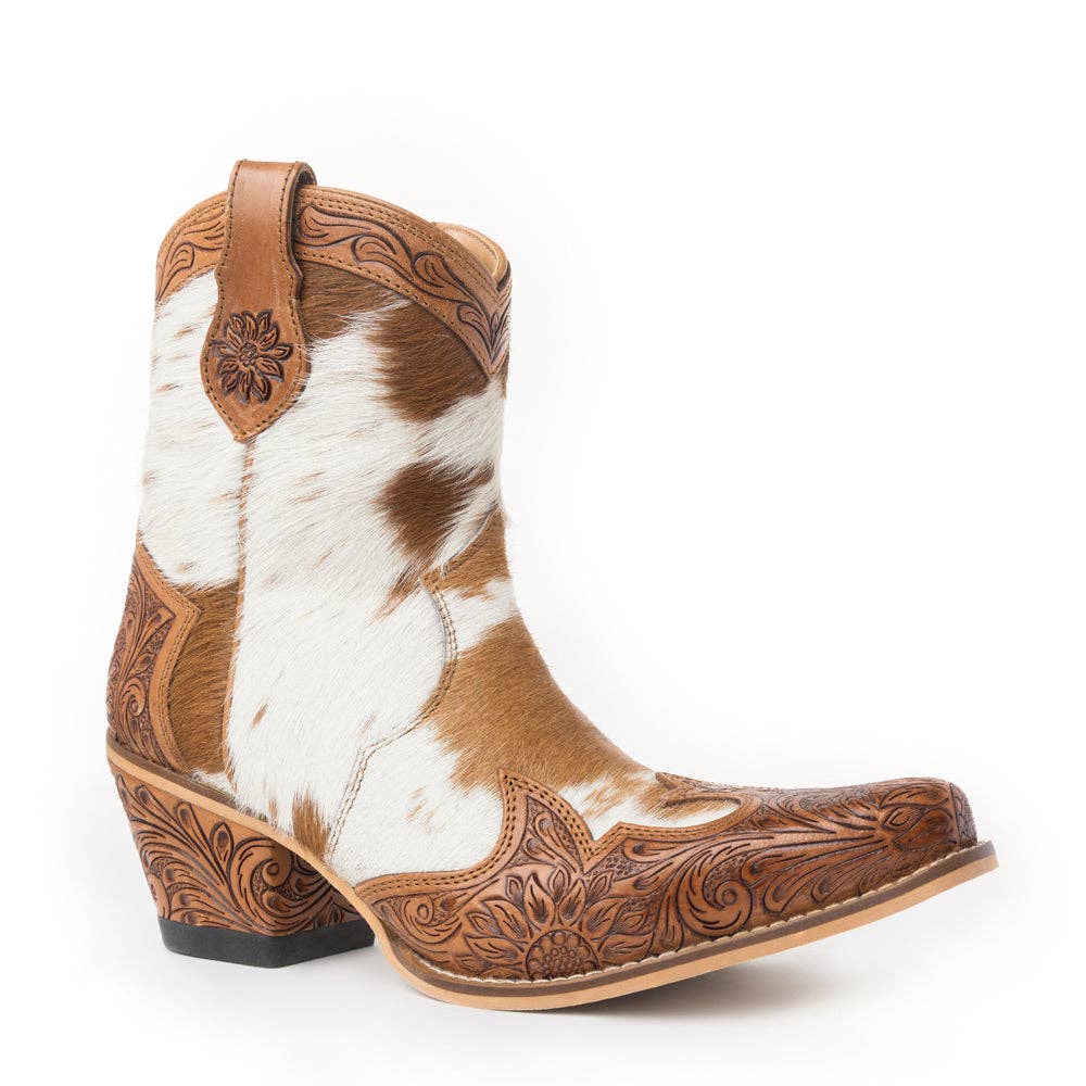 Myra Georgia Trail Hair-on Hide & Hand-tooled Leather Boots
