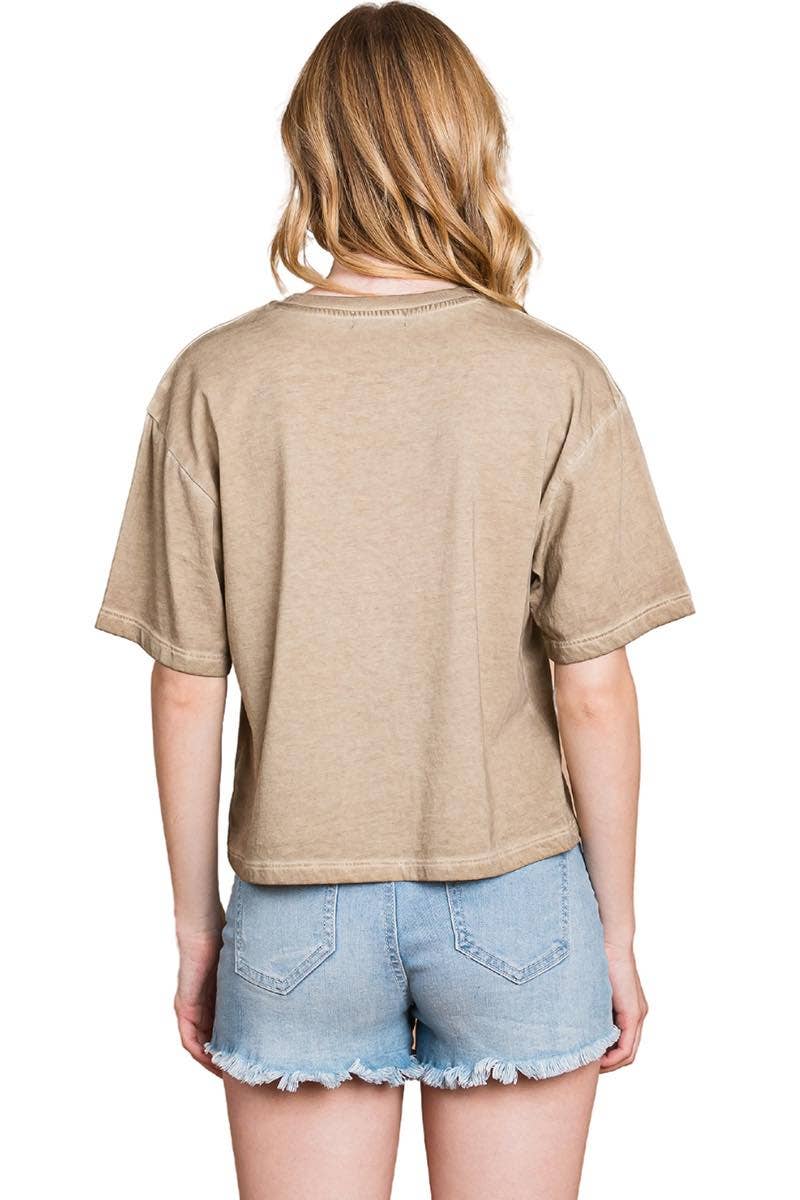 Ranch Water Por Favor Graphic S/S Lunar Dye Faux Crop