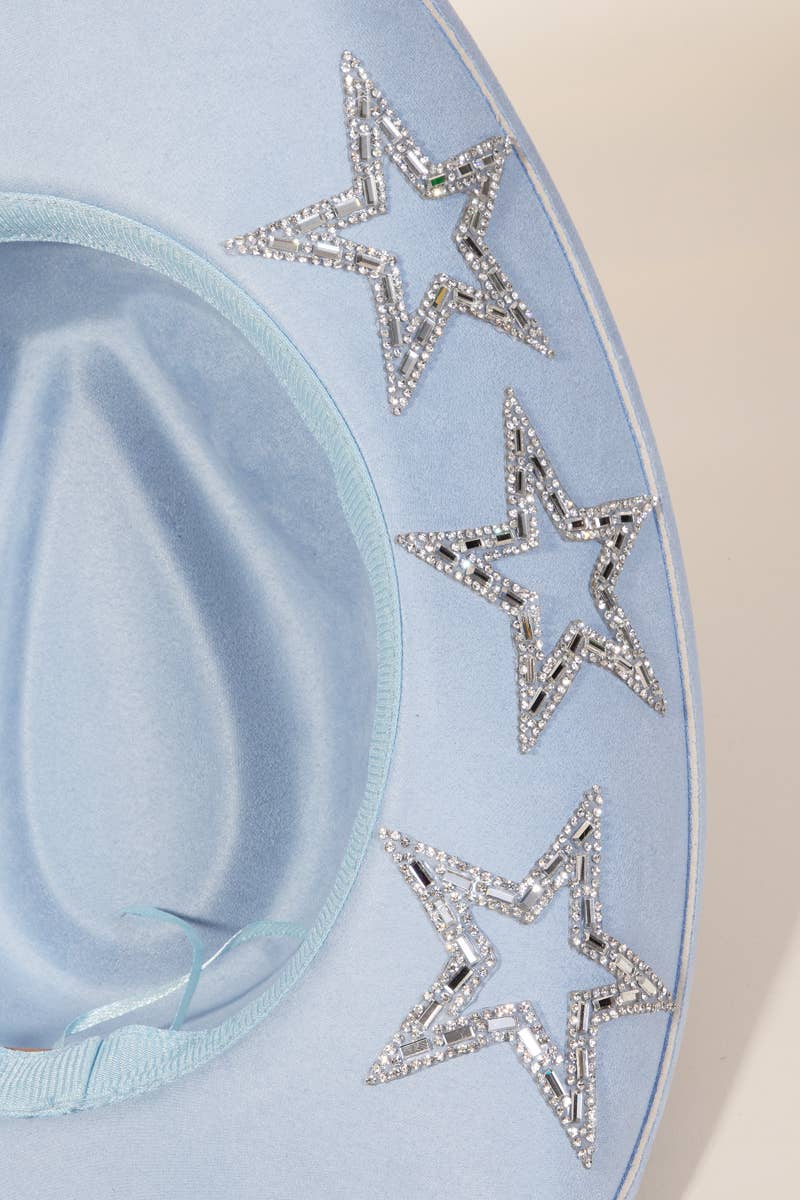 Studded Rhinestone Star Western Cowboy Hat