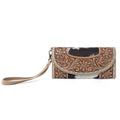 Myra Stoneflower Hairon Leather Women's Wristlet and Wallet in Onyx Pearl