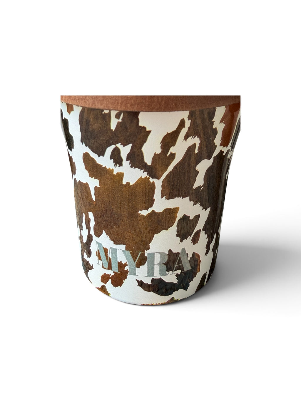 Myra Cow Print Tumbler with Leather Sleeve | Western Style