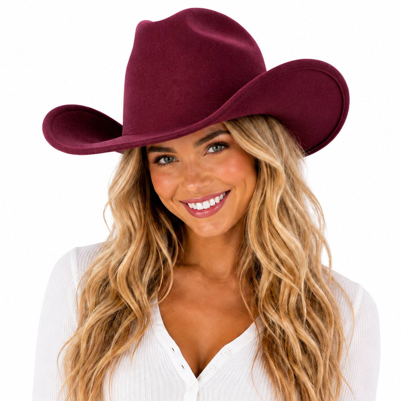 C.C Solid Color Plain Vegan Felt Cowboy Hat