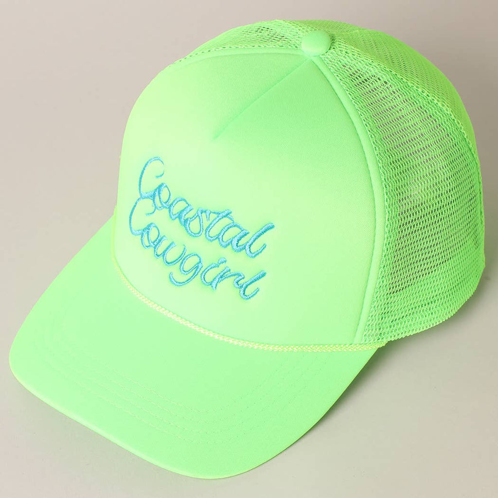 Coastal Cowgirl Embroidered Mesh Back Baseball Cap