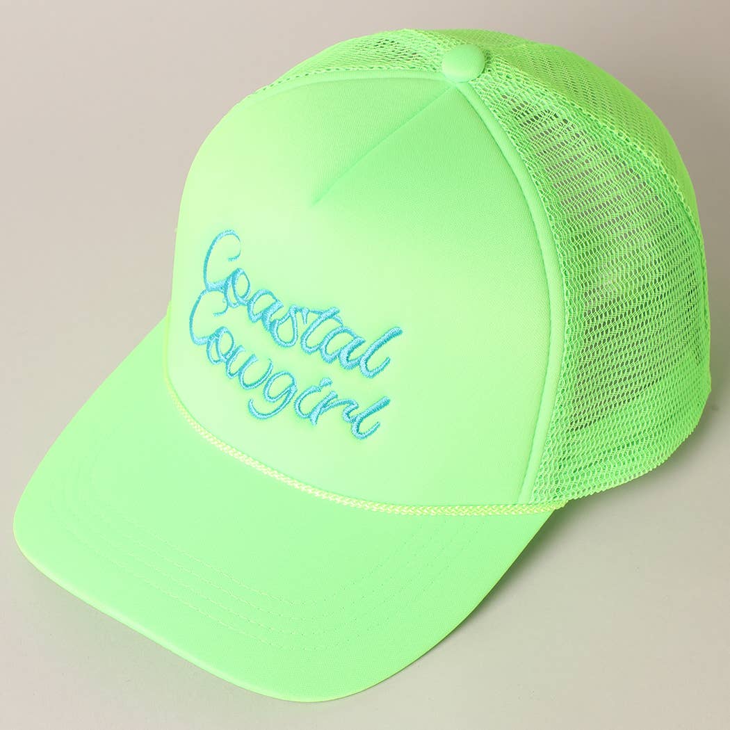 Coastal Cowgirl Embroidered Mesh Back Baseball Cap