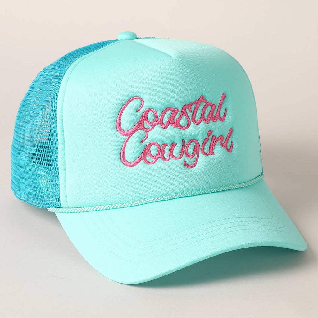 Coastal Cowgirl Embroidered Mesh Back Baseball Cap