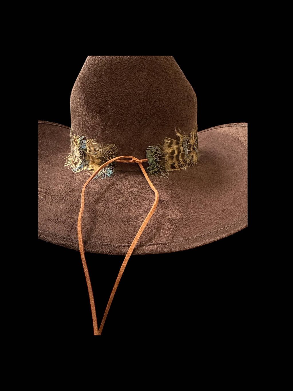 Feather Hat Band Middle Crown with strap tie