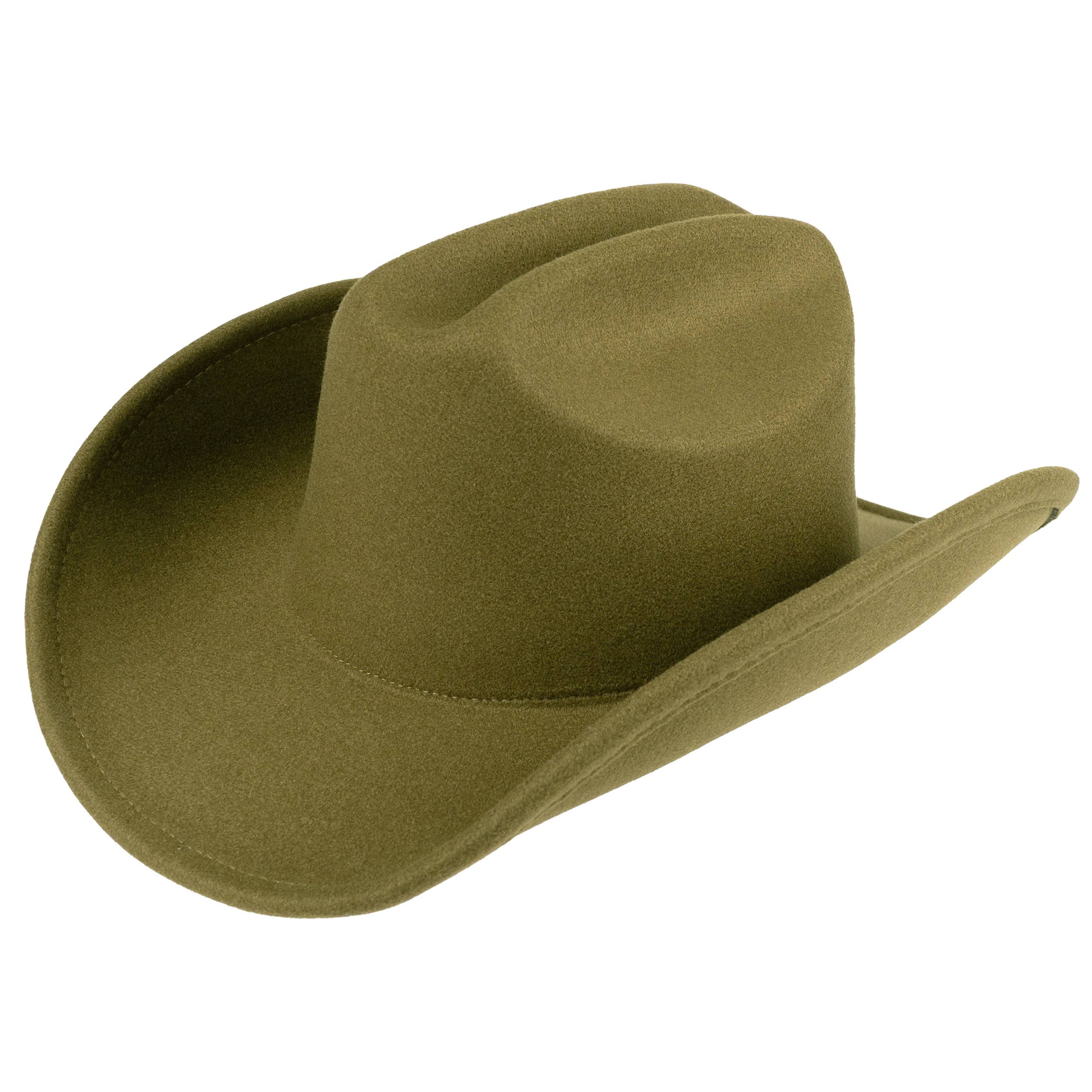 C.C Solid Color Plain Vegan Felt Cowboy Hat