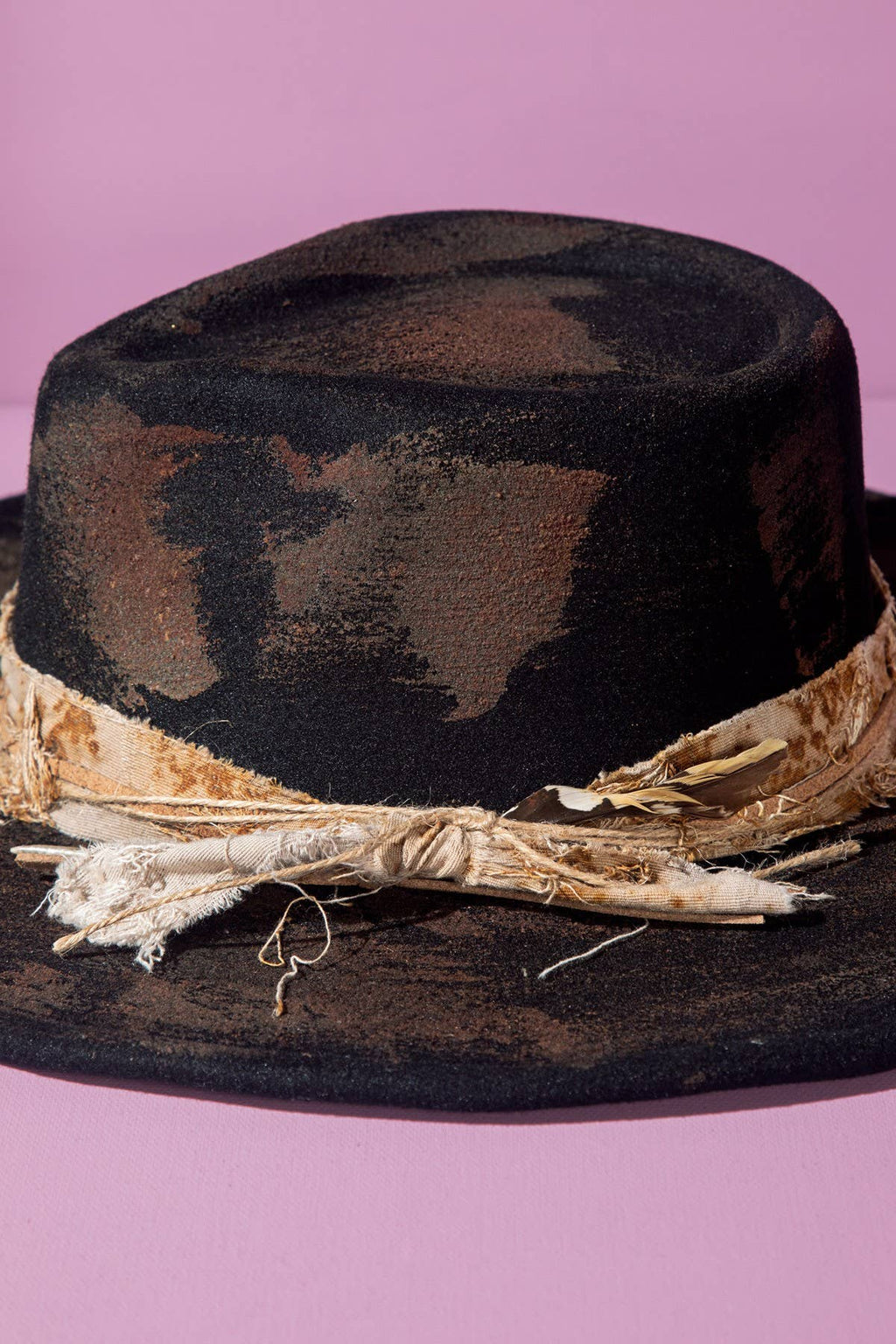 Vintage Versatile Shapeable Cowgirl & Fedora Hat With Feather Accent - Polyester, One Size, Black